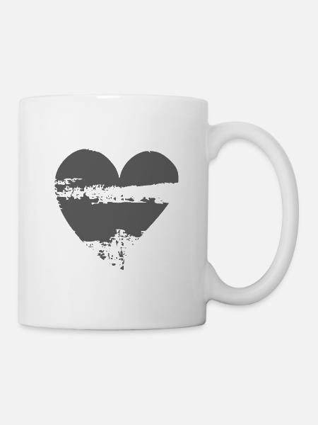 Zerfetztes Herz in rauer Textur - Tasse - Weiß