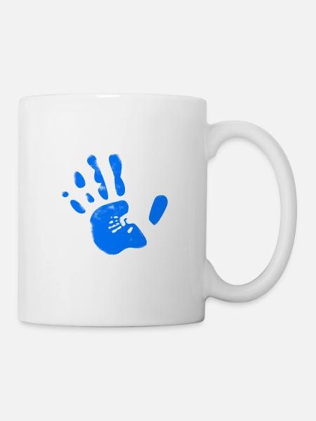 Blue handprint - Mug - white