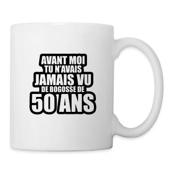 tu n'avais jamais vu de bogosse de 50 ans - Mug blanc - blanc - Droite
