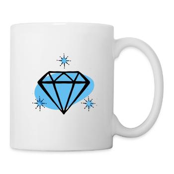 Diamant Edelstein Schmuck Funkeln - Tasse - Weiß - Rechts