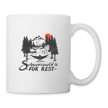 Schwarzwald Heimat Wald Tannen Bollenhut Kuckuck - Tasse - Weiß - Rechts