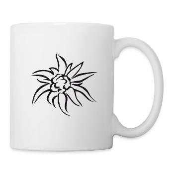 Beautiful Edelweiss in black - Mug - white - Right
