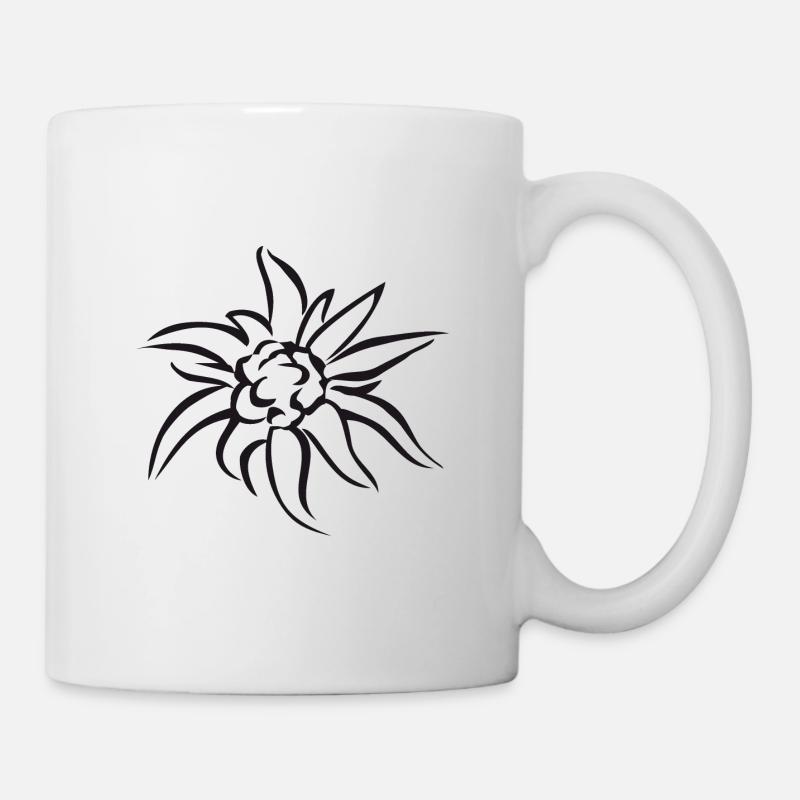 Belle Edelweiss en noir - Mug blanc - blanc
