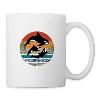 Orca tueuse épéquipeuse conception Rétro Vintage - Mug blanc - blanc - Droite