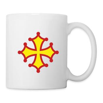 Croix Occitane, Rouge et Jaune - Mug blanc - blanc - Droite