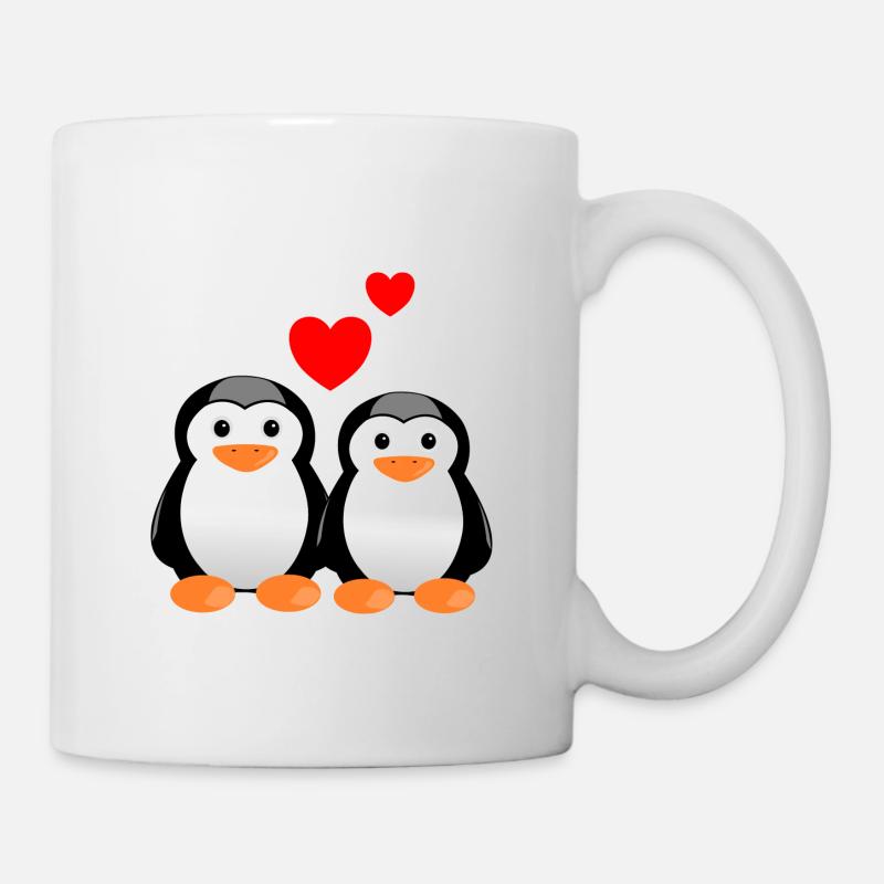 Saint-Valentin des pingouins - Mug blanc - blanc