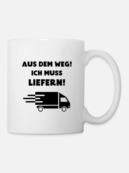 Lieferdienst Zusteller Paketbote Post Spruch - Tasse - Weiß