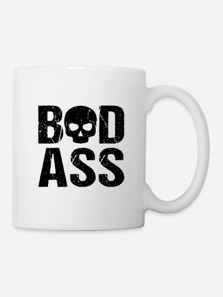 Badass Skull - Tasse - Weiß