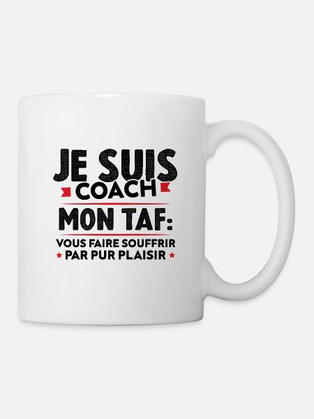 Je suis coach, Humour cadeau sportif coach - Mug blanc - blanc
