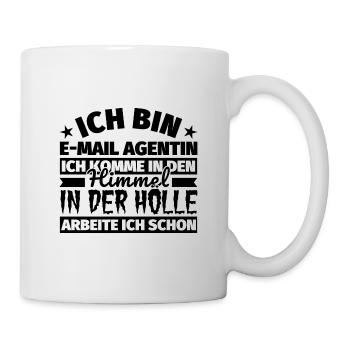 E-Mail Agentin Geschenk lustig Himmel Hölle - Tasse - Weiß - Rechts