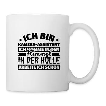 Kamera-Assistent Geschenk lustig Himmel Hölle - Tasse - Weiß - Rechts