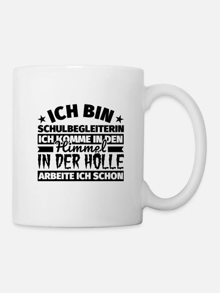 Schulbegleiterin Geschenk lustig Himmel Hölle - Tasse - Weiß