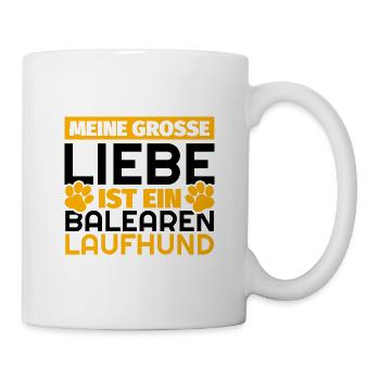 Balearen Laufhund Geschenke lustig - Tasse - Weiß - Rechts