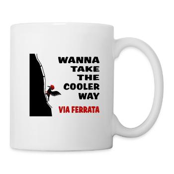 Klettersteig via ferrata Alpinist Bergsport Alpin - Tasse - Weiß - Rechts