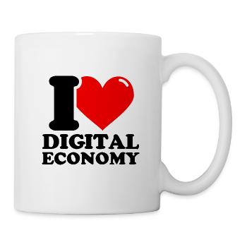 Ich liebe die digitale Wirtschaft - Tasse - Weiß - Rechts