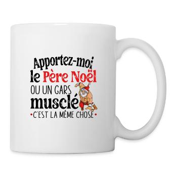 Père Noël Gars Musclé Musculation Cadeau Homme - Mug blanc - blanc - Droite