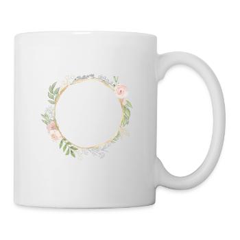 Modern Pastel Boho Flower Circle customizable - Mug - white - Right