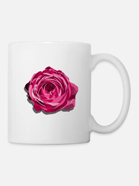 Blüte einer Roten Rose - Tasse - Weiß