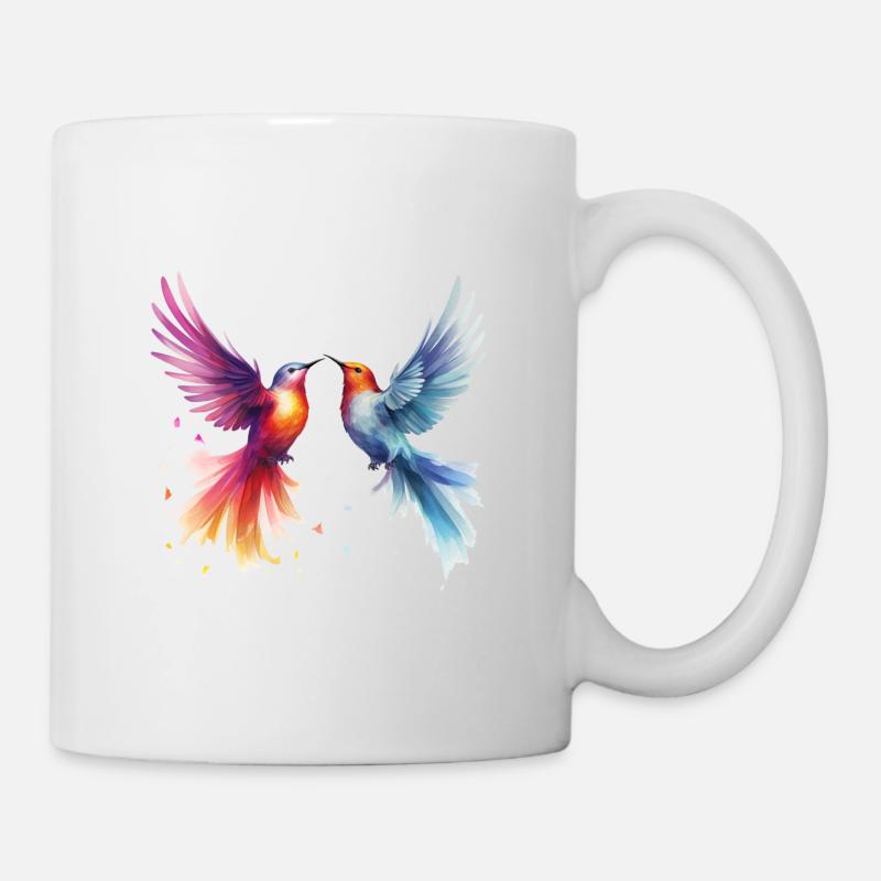 Bunte Vögel - Tasse - Weiß
