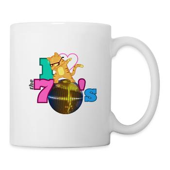 Dabbing Cat I LOVE THE 70's - Mug - white - Right