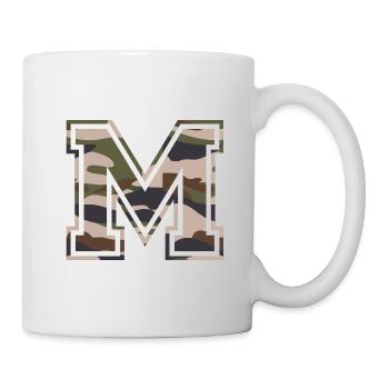 M, Monogram, Camouflage Green-Brown - Mug - white - Right