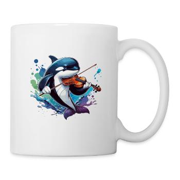 Orca spielt Geige - Tasse - Weiß - Rechts