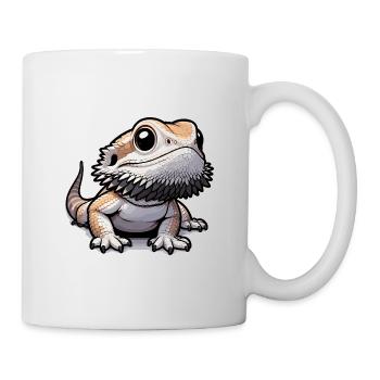Cute Bearded Dragon Drawing Gecko Lizard - Mug - white - Right
