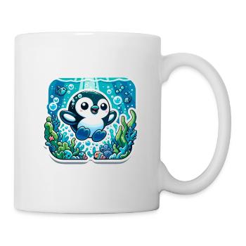 Pingouin de plongée Pingouin mignon - Mug blanc - blanc - Droite