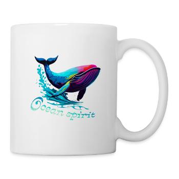 Geist des Ozeans. Wal - Tasse - Weiß - Rechts