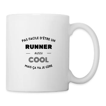 Pas facile d'être un runner aussi cool - Mug blanc - blanc - Droite