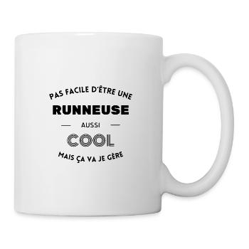 Pas facile d'être une runneuse aussi cool - Mug blanc - blanc - Droite