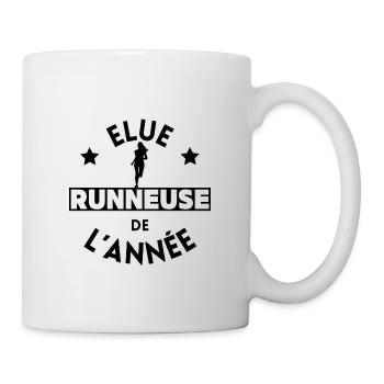 Élue runneuse de l année - Mug blanc - blanc - Droite