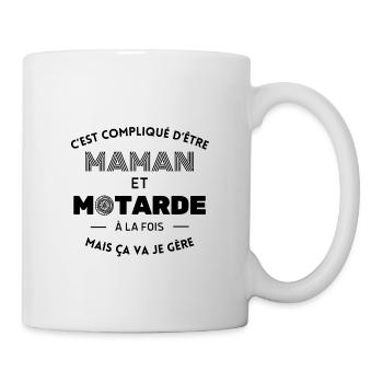 Compliqué d'être maman et motarde ça va je gère - Mug blanc - blanc - Droite