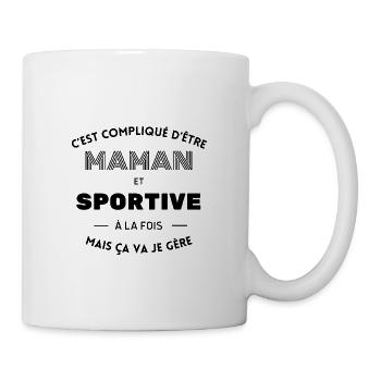 Compliqué d'être maman et sportive ça va je gère - Mug blanc - blanc - Droite