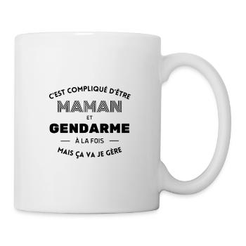Compliqué d'être maman et gendarme ça va je gère - Mug blanc - blanc - Droite