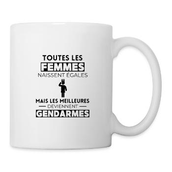 Les meilleures femmes sont gendarmes - Mug blanc - blanc - Droite
