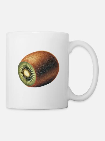Kiwi Frucht Retro Look Fruchtkollektion - Tasse - Weiß