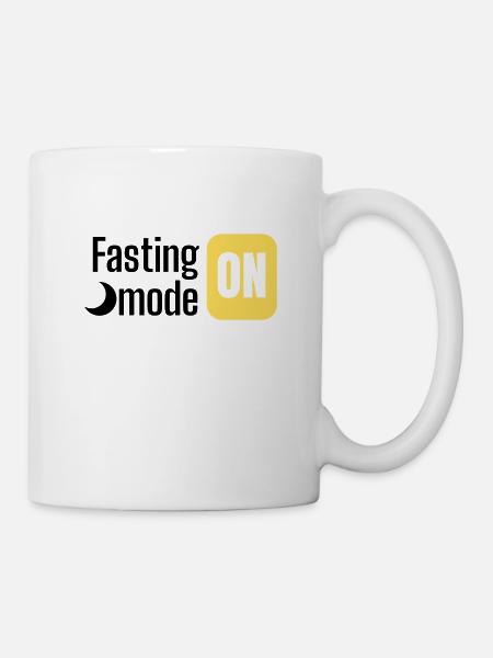 Fasting mode ON text design - Mug - white
