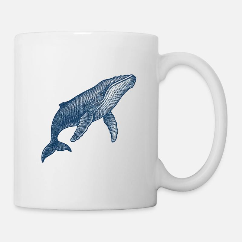 Stilisierte Blauwal-Illustration - Tasse - Weiß