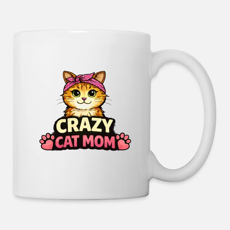 Maman Chat Folle - Mug blanc - blanc