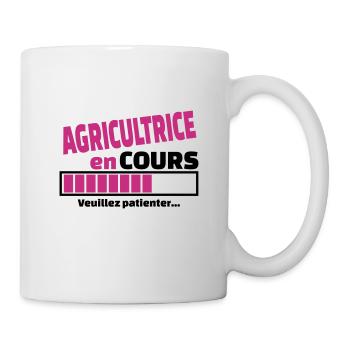 agricultrice en cours - Mug blanc - blanc - Droite