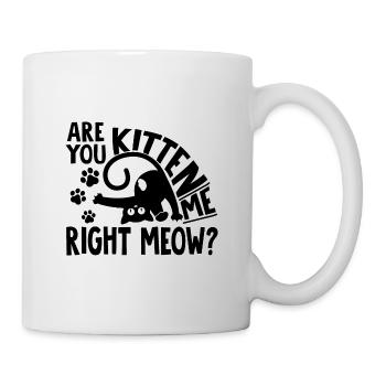 Katze miau T shirt Geschenk Katzen Perser Angora - Tasse - Weiß - Rechts
