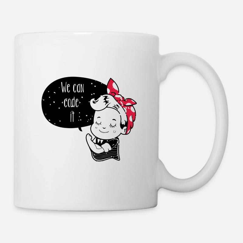 chemise codeur fille nous pouvons coder - Mug blanc - blanc