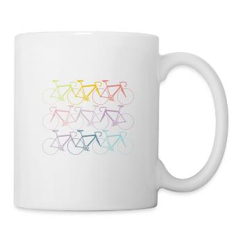 Bicycles in rainbow colors pastel gift idea - Mug - white - Right