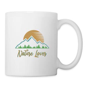 Nature Lover mountains hiking saying nature lover - Mug - white - Right