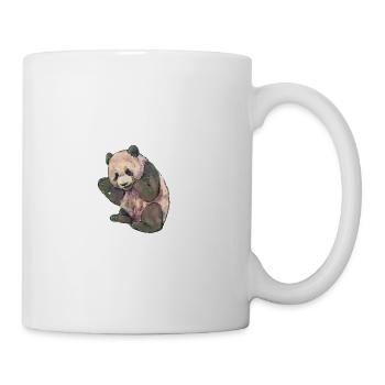 Grand panda panda mangeant de l’art watercolour - Mug blanc - blanc - Droite