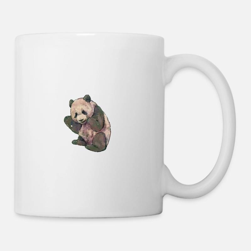Giant Panda Panda Bear Eating Watercolour Art - Mug - white