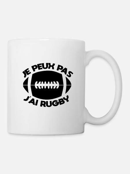 Je peux pas j'ai rugby - Mug blanc - blanc