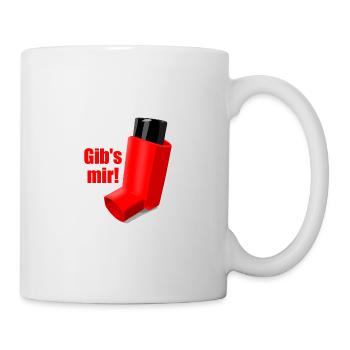 Gib's mir! Mein Asthmaspray Asthma Lustiges Design - Tasse - Weiß - Rechts