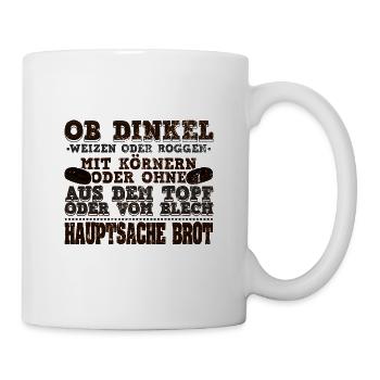 Brot Backen | Bäcker Dinkel Weizen Hobby Geschenk - Tasse - Weiß - Rechts